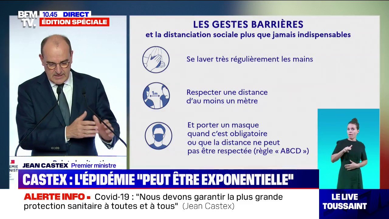 Jean Castex: "Le port du masque est désormais obligatoire dans tous les espaces fermés où se trouvent plusieurs personnes"