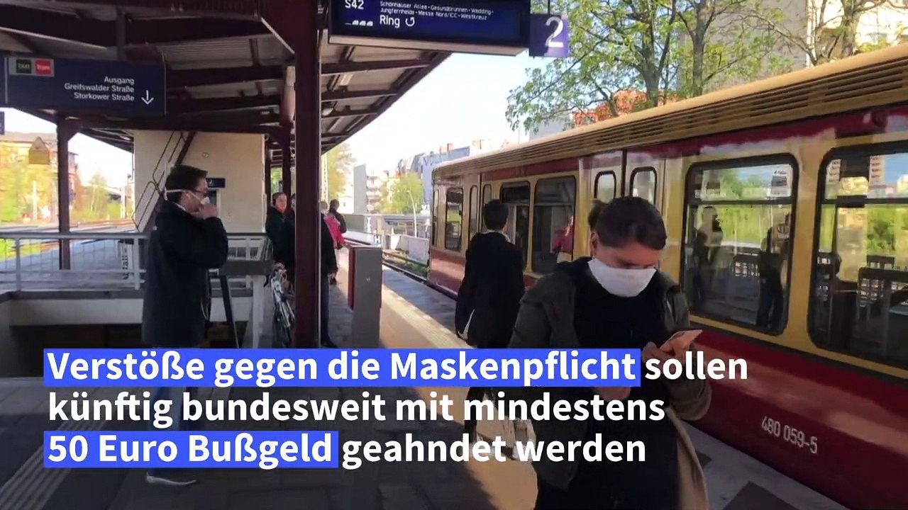 Verstoß gegen Maskenpflicht soll bundesweit 50 Euro kosten
