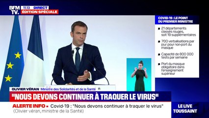 Olivier Véran annonce un objectif 'd'un million de tests par semaine' pour les laboratoires