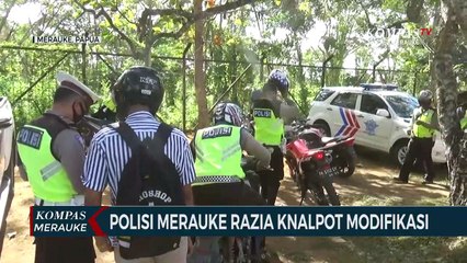 POLISI MERAUKE RAZIA KNALPOT MODIFIKASI