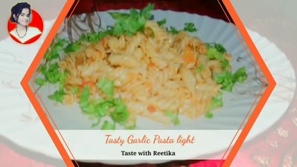 How to cook Garlic pasta lite देसी इंडियन पास्ता मैकरोनी