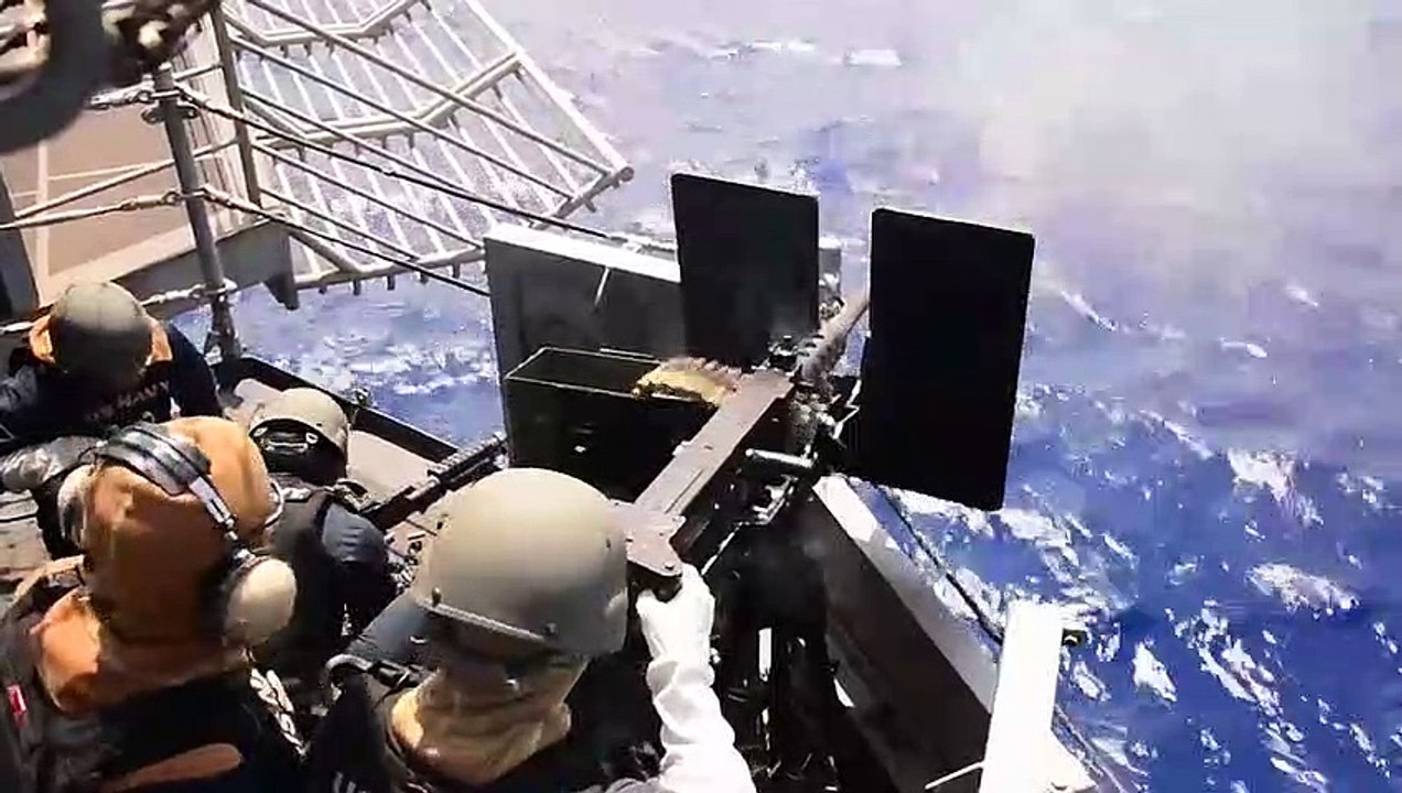 U.S. Navy • Assault Ship USS Essex • Gunnery Exercise (GUNEX) • Pacific Ocean Aug. 24, 2020
