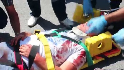 Önce yayaya sonra aydınlatma direğine çarptı