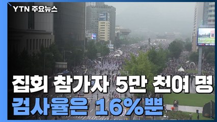 광복절 집회 참가자 5만 천여 명 '관리 대상'...검사율은 16%뿐 / YTN
