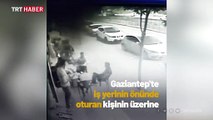 İş yerinin önünde otururken üzerine çocuk düştü