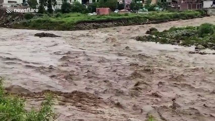 Risky situation in northern India after two rivers overflow amid heavy rainfall