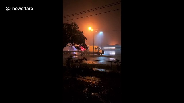 Hurricane Laura's ferocious winds and rain lash Louisiana city