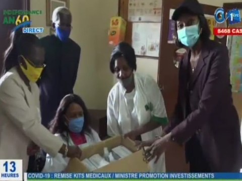 RTG / Covid-19: Remise de kits médicaux à des centres de santé par le Ministre de la promotion des investissements