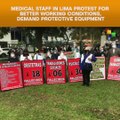 Medical staff in Lima protest for better working conditions