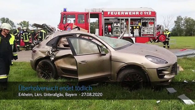 Erkheim | Überholvorgang endet tödlich – Porsche prallt gegen Baum