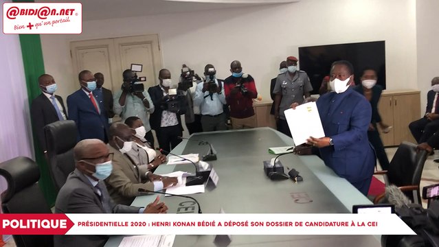 Présidentielle 2020 : Henri Konan Bédié a déposé son dossier de candidature à la CEI