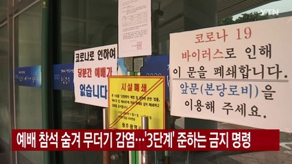 [YTN 실시간뉴스] 예배 참석 숨겨 무더기 감염...'3단계' 준하는 금지 명령 / YTN