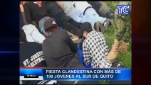 Fiesta clandestina con más de 70 jóvenes que no usaban mascarillas se registró en Quito, militares neutralizaron el evento y retuvieron a los infractores, en su mayoría menores de edad.