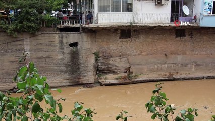Oltu Çayı’na girdi, kediyi kurtardı