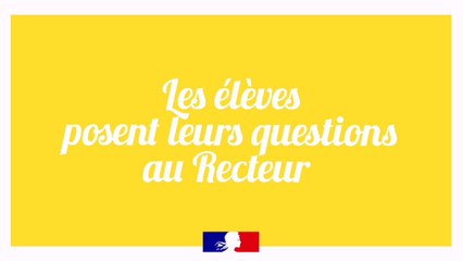 Rentrée 2020 - Les élèves posent leurs questions au recteur