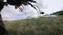 Flying low to the ground paragliding