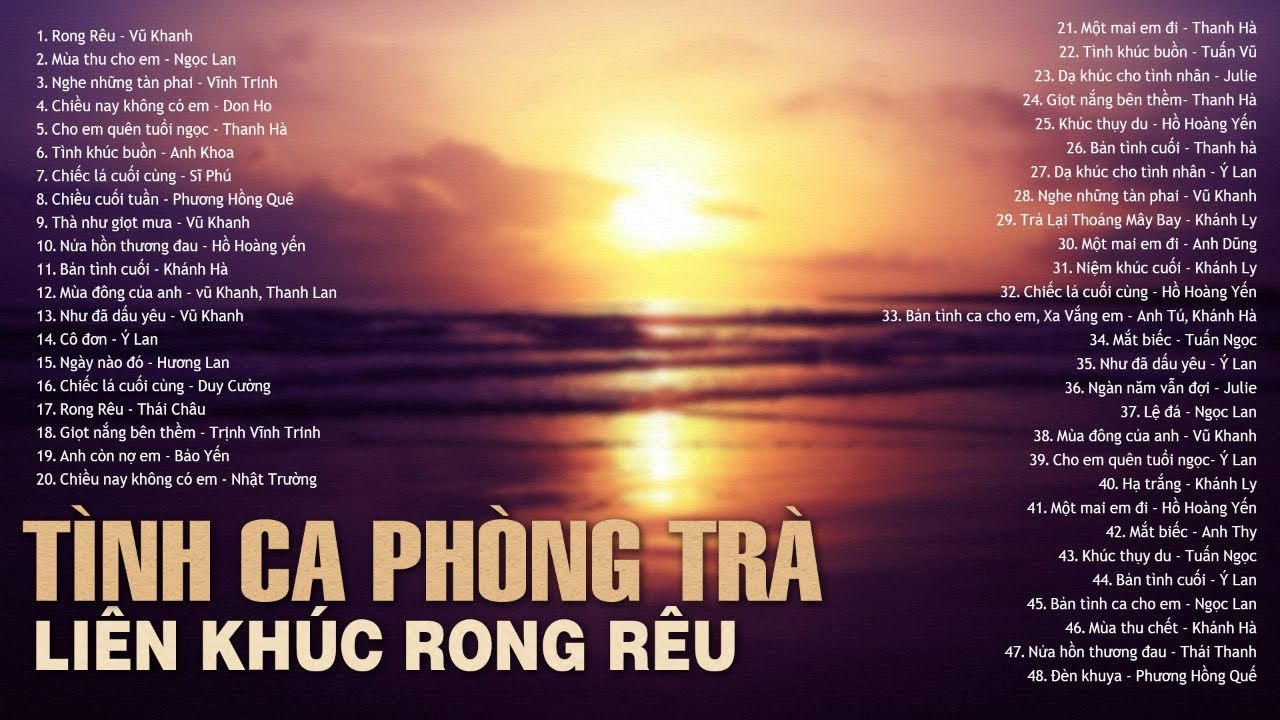 RONG RÊU, MÙA THU CHO EM - Dòng Nhạc Tình Ca Phòng Trà Hải Ngoại Bất Hủ Còn Mãi Với Thời Gian