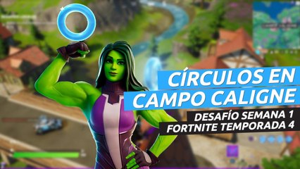 Localización de los círculos flotantes en Campo Caligne - Fortnite temporada 4