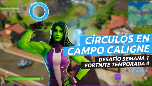 Localización de los círculos flotantes en Campo Caligne - Fortnite temporada 4
