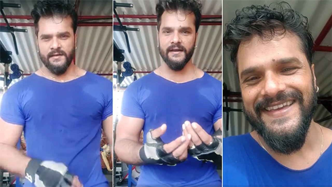 वर्कआउट करते हुए खेसारी लाल क्यों आये लाइव,फैंस से की खास बातचीत