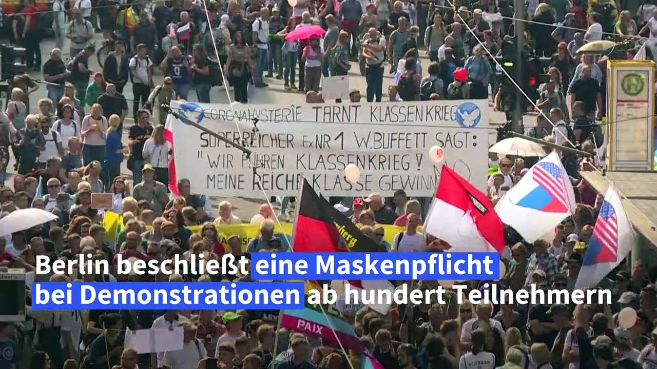 Berlin beschließt Maskenpflicht bei Demos ab 100 Teilnehmern