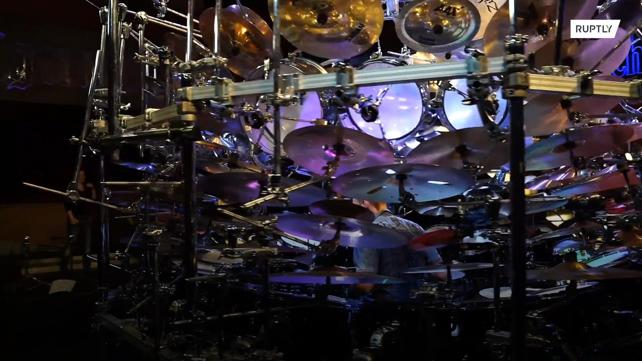Watch drummer play on 'the largest drum kit in the world'