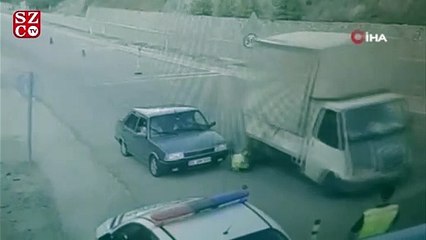 Jandarmanın ölümden döndüğü anlar kamerada