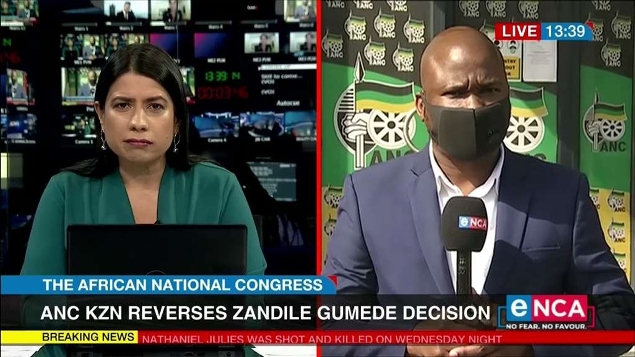 The ANC in KZN have reversed Gumede's appointment