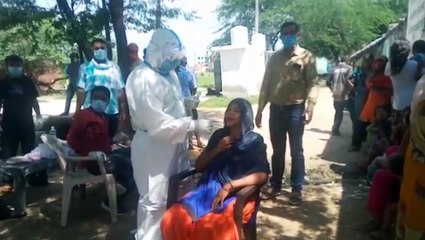 कोरोना मरीज बढ़ते देख प्रशासन द्वारा कैंप लगाकर की जा रही है सेंपलिंग