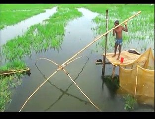 গ্রামীন বাংলার মাছ শিকারের দৃশ্য, অসাধারন দৃশ্য দেখে অবাক হয়ে যাবেন