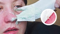 This cream mask hardens to peel off like a pore strip