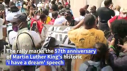 Protesters stream into US capital for mass anti-racism march