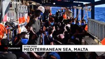 شاهد: سفينة على متنها 200 مهاجر تبحث عن ميناء للرسو في البحر المتوسط