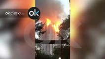 Espectacular incendio en el barrio de Hortaleza (Madrid)