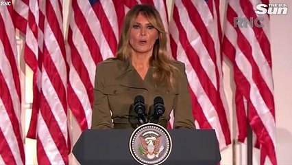 Скачать видео: Melania Trump says Donald Trump ’will never lose focus' in unvetted RNC speech