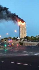 Incendio en un edificio de viviendas en Madrid