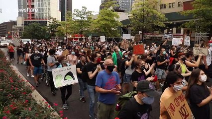 BLM protesters march on Brooklyn streets in "Get Your Knee Off Our Necks" demonstration