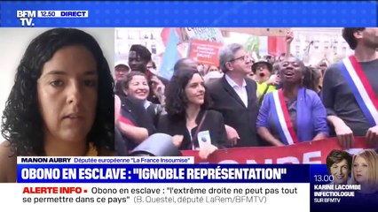 Couverture de Valeurs Actuelles: Manon Aubry (LFI) dénonce une 'opération qui vise à salir Danièle Obono et à la détruire'