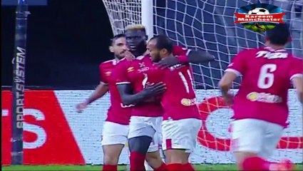 اهداف المباراة بفووووز الأهلي علي المصرى 2-0 سجلهم أليو بادجي وحمدي فتحي