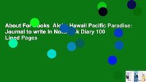 About For Books  Aloha Hawaii Pacific Paradise: Journal to write in Notebook Diary 100 Lined Pages