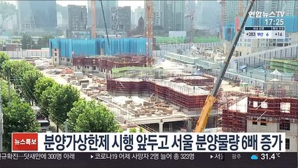 분양가상한제 시행 앞두고 서울 분양물량 6배 증가