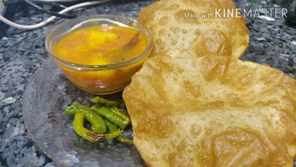 How to make Dhaba style Puri Bhaji? No onion and No garlic receipeबिना लसुन और कांदा की सब्जी और पूरी बनाने की विधि