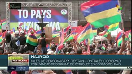 Mauricio: ciudadanos protestan por mal manejo del derrame petrólero