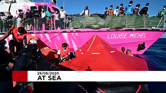 Migrants move off Banksy rescue vessel as ships come to its aid