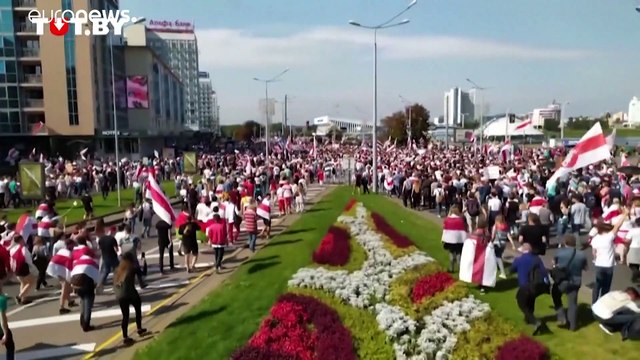 فيديو: مسيرة لعشرات الآلاف من مناهضي لوكاشنكو في بيلاروس