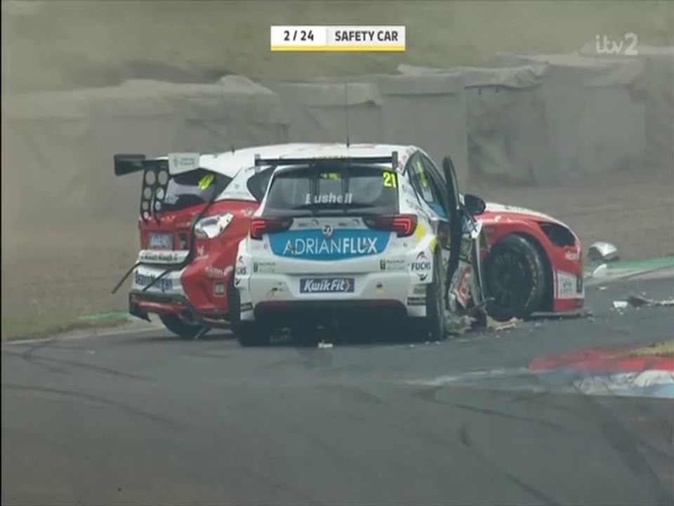 BTCC 2020 Rd04 Knockhill Race 3  Big Crash Jackson and others Red Flag