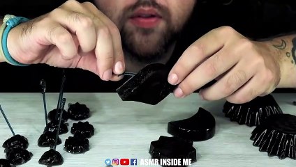 ASMR BLACK FOOD PARTY | EATING SOUND (NO TALKING)  BEST SOUND