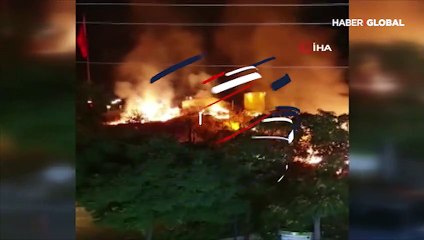 Havai fişek gösterisi yangına neden oldu