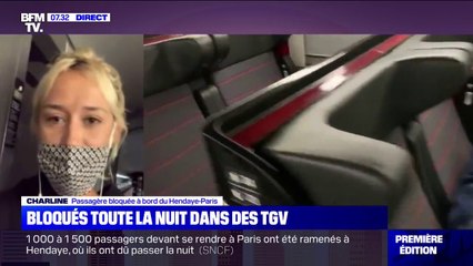 Bloquée dans un TGV toute la nuit, cette passagère décrit "un gros bazar"