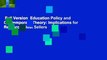 Full Version  Education Policy and Contemporary Theory: Implications for Research  Best Sellers